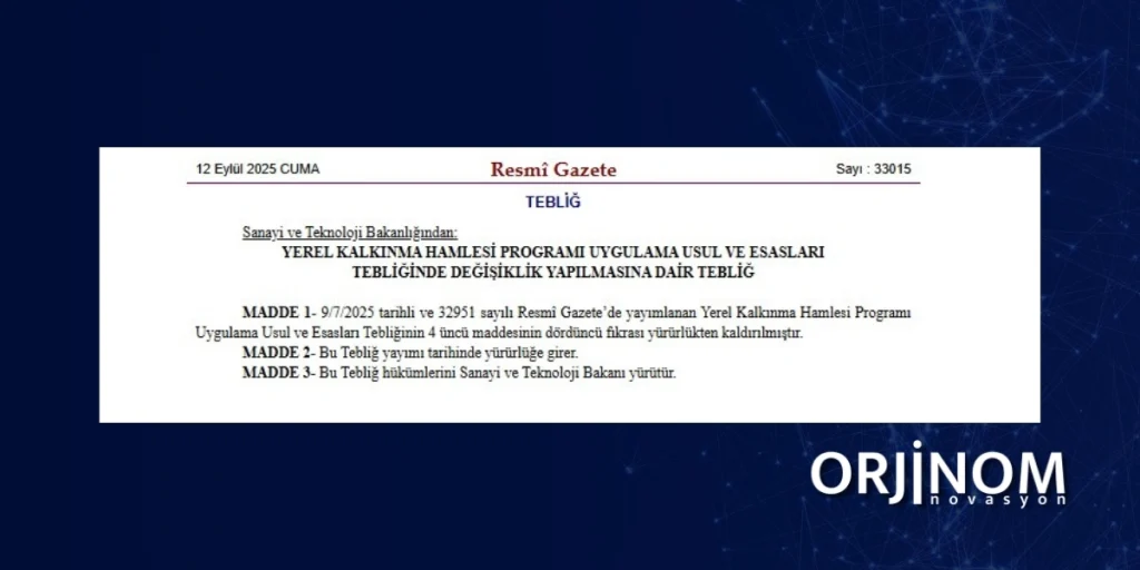 Resmi Gazete Duyurusu