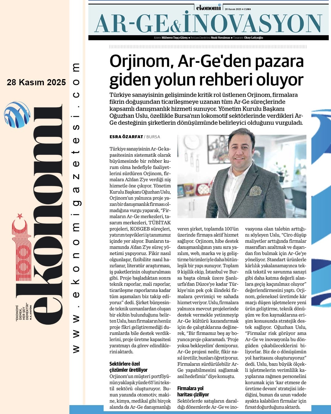 ORJİNOM, Ar-Ge'den pazara giden yolun rehberi oluyor